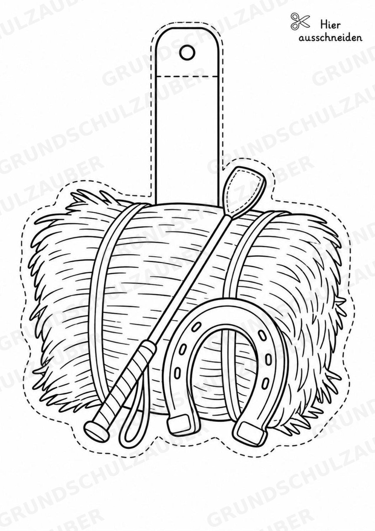 Reiten – Fensterdeko – Basteln – Ausmalbild – Ausschneiden – 15 Vorlagen – Materialseite 14