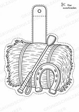 Reiten – Fensterdeko – Basteln – Ausmalbild – Ausschneiden – 15 Vorlagen – Materialseite 14