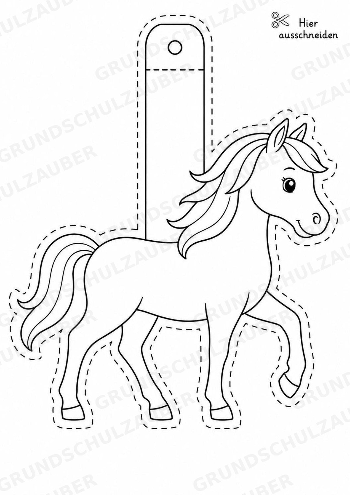 Reiten – Fensterdeko – Basteln – Ausmalbild – Ausschneiden – 15 Vorlagen – Materialseite 15
