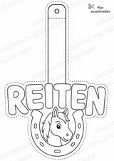 Reiten – Fensterdeko – Basteln – Ausmalbild – Ausschneiden – 15 Vorlagen – Materialseite 16