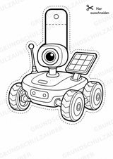 Roboter – Fensterdeko – Basteln – Ausmalbild – Ausschneiden – 15 Vorlagen – Materialseite 4