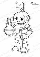 Roboter – Fensterdeko – Basteln – Ausmalbild – Ausschneiden – 15 Vorlagen – Materialseite 5