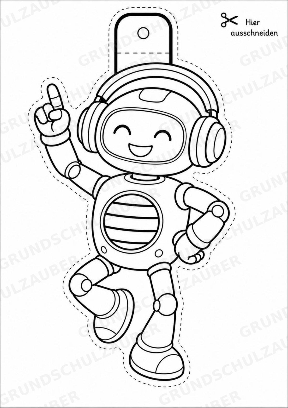 Roboter – Fensterdeko – Basteln – Ausmalbild – Ausschneiden – 15 Vorlagen – Materialseite 6