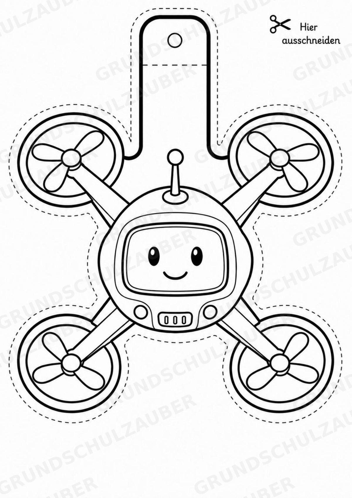 Roboter – Fensterdeko – Basteln – Ausmalbild – Ausschneiden – 15 Vorlagen – Materialseite 10