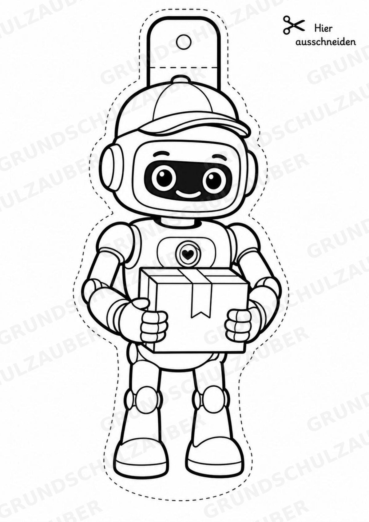 Roboter – Fensterdeko – Basteln – Ausmalbild – Ausschneiden – 15 Vorlagen – Materialseite 16
