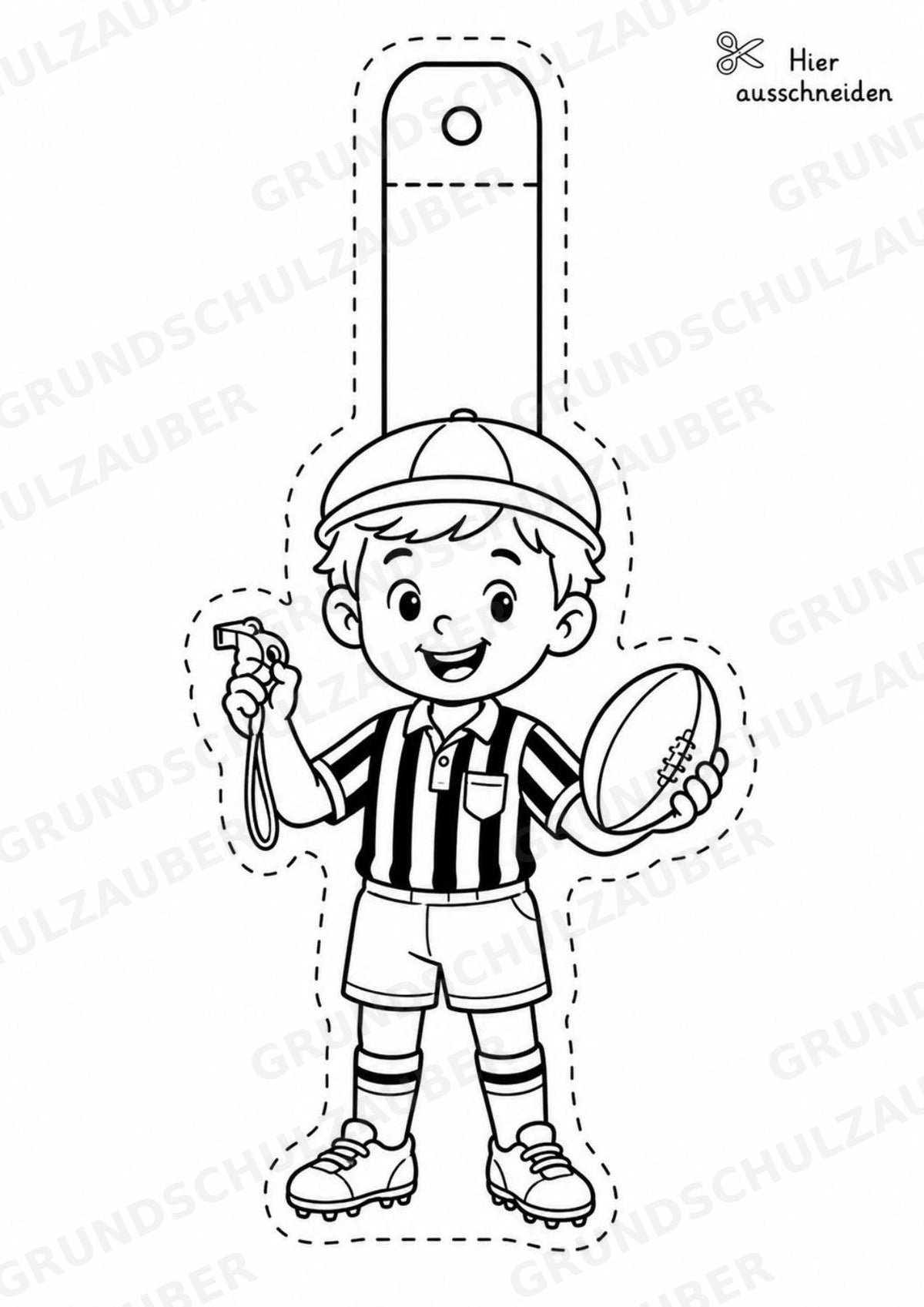 Rugby – Fensterdeko – Basteln – Ausmalbild – Ausschneiden – 15 Vorlagen – Materialseite 12