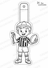 Rugby – Fensterdeko – Basteln – Ausmalbild – Ausschneiden – 15 Vorlagen – Materialseite 12