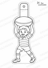 Rugby – Fensterdeko – Basteln – Ausmalbild – Ausschneiden – 15 Vorlagen – Materialseite 13