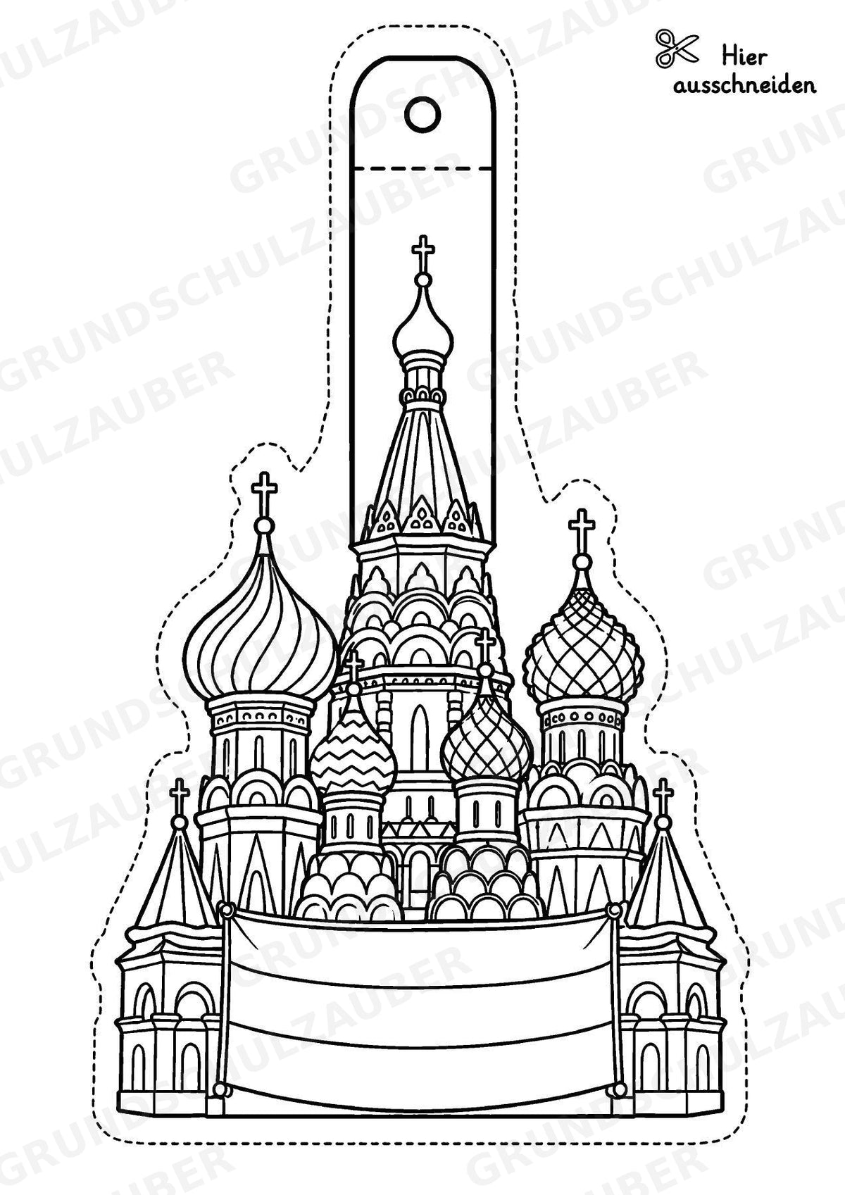 Russland – Fensterdeko – Basteln – Ausmalbild – Ausschneiden – 15 Vorlagen – Materialseite 2