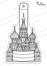 Russland – Fensterdeko – Basteln – Ausmalbild – Ausschneiden – 15 Vorlagen – Materialseite 2
