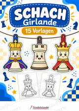 Schach – Fensterdeko – Basteln – Ausmalbild – Ausschneiden – 15 Vorlagen – Cover