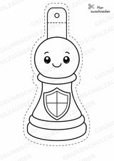 Schach – Fensterdeko – Basteln – Ausmalbild – Ausschneiden – 15 Vorlagen – Materialseite 7
