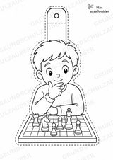 Schach – Fensterdeko – Basteln – Ausmalbild – Ausschneiden – 15 Vorlagen – Materialseite 13