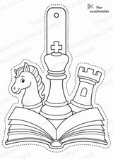 Schach – Fensterdeko – Basteln – Ausmalbild – Ausschneiden – 15 Vorlagen – Materialseite 14