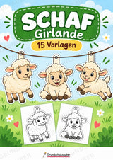 Schaf – Fensterdeko – Basteln – Ausmalbild – Ausschneiden – 15 Vorlagen – Cover