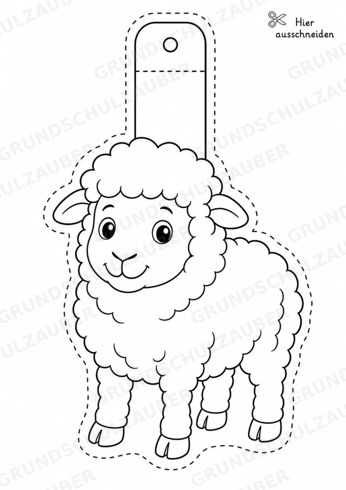 Schaf – Fensterdeko – Basteln – Ausmalbild – Ausschneiden – 15 Vorlagen – Materialseite 5