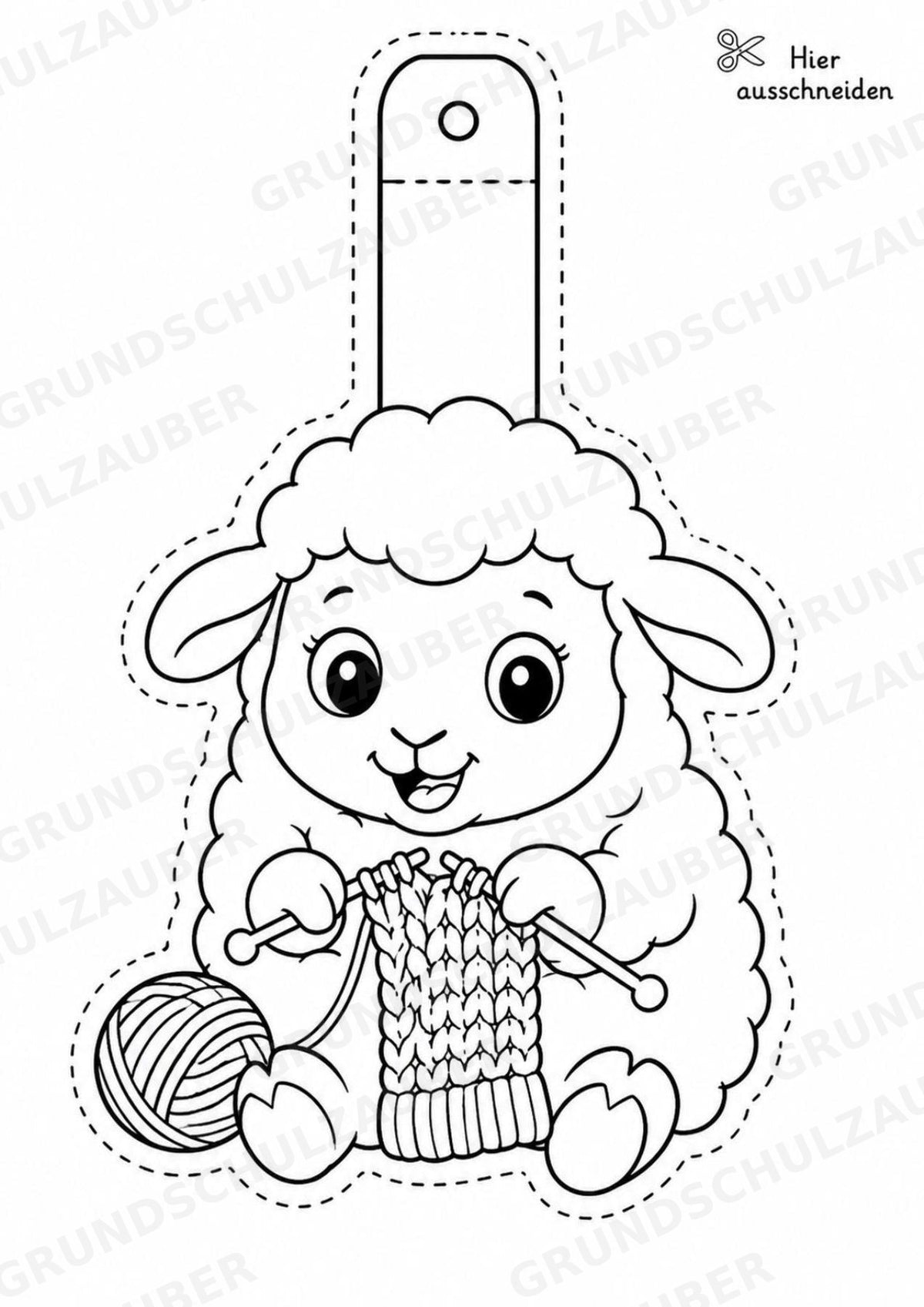 Schaf – Fensterdeko – Basteln – Ausmalbild – Ausschneiden – 15 Vorlagen – Materialseite 8