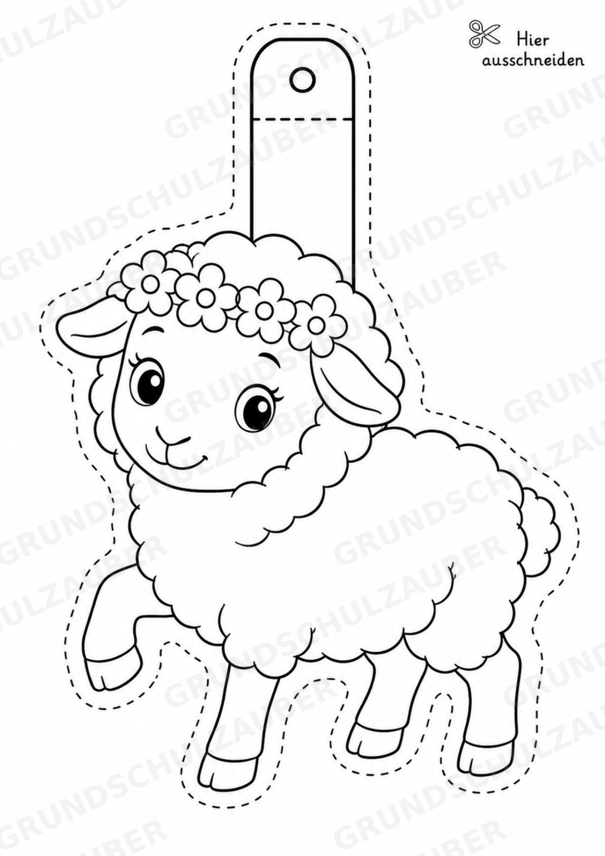 Schaf – Fensterdeko – Basteln – Ausmalbild – Ausschneiden – 15 Vorlagen – Materialseite 9