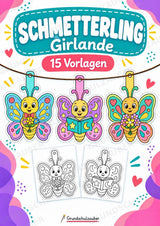 Schmetterling – Fensterdeko – Basteln – Ausmalbild – Ausschneiden – 15 Vorlagen – Cover