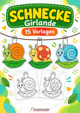 Schnecke – Fensterdeko – Basteln – Ausmalbild – Ausschneiden – 15 Vorlagen – Cover
