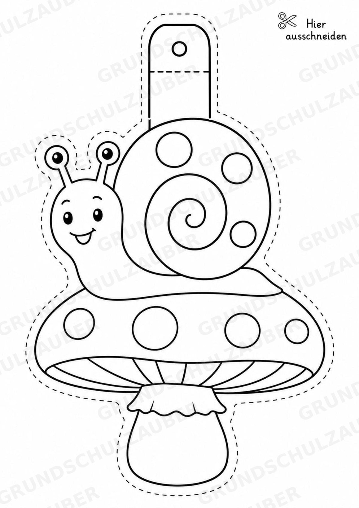 Schnecke – Fensterdeko – Basteln – Ausmalbild – Ausschneiden – 15 Vorlagen – Materialseite 3