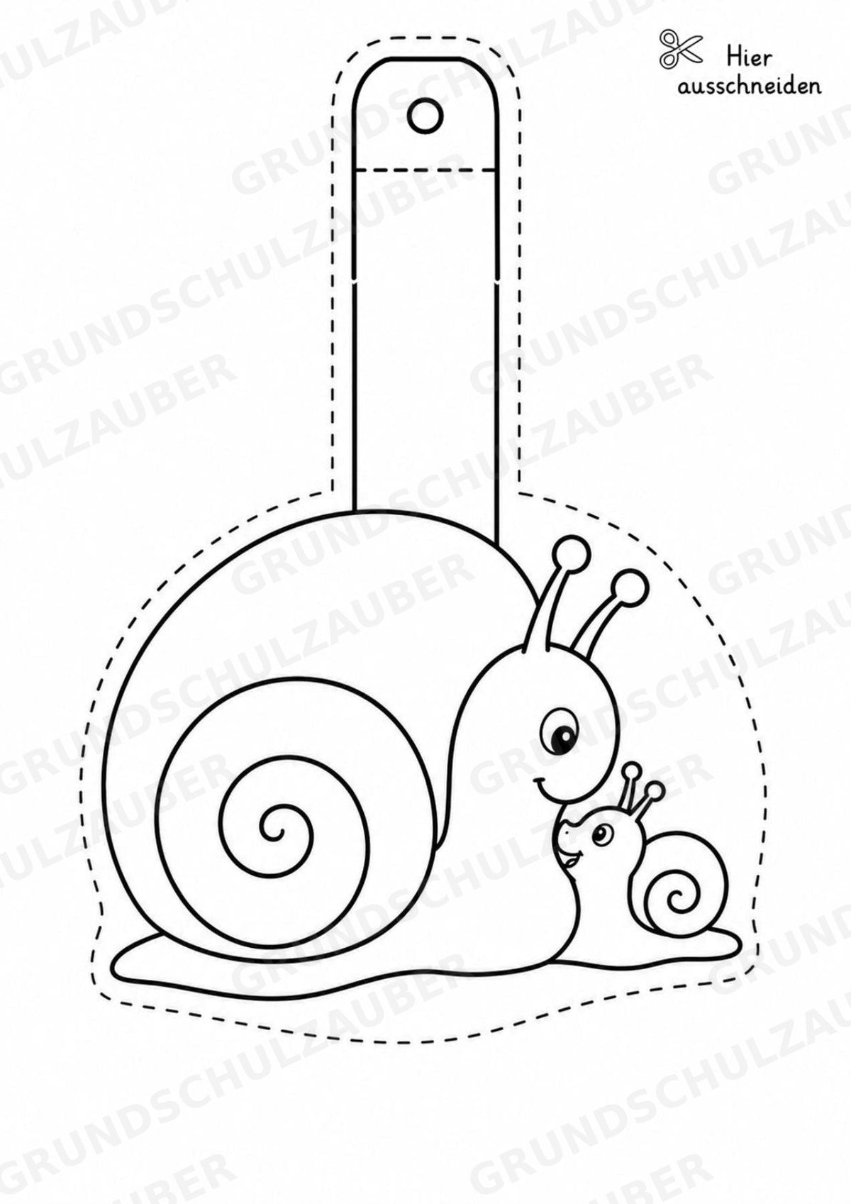 Schnecke – Fensterdeko – Basteln – Ausmalbild – Ausschneiden – 15 Vorlagen – Materialseite 12