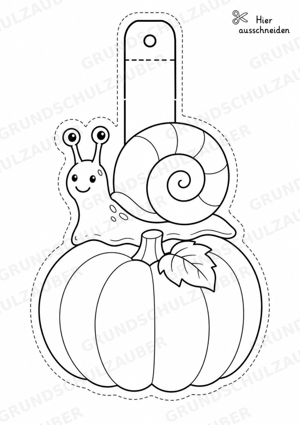Schnecke – Fensterdeko – Basteln – Ausmalbild – Ausschneiden – 15 Vorlagen – Materialseite 13