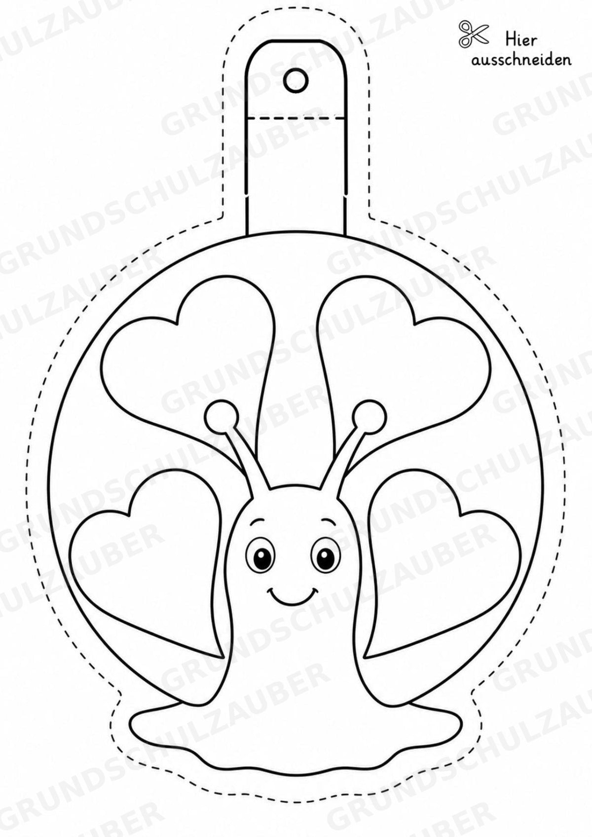Schnecke – Fensterdeko – Basteln – Ausmalbild – Ausschneiden – 15 Vorlagen – Materialseite 14
