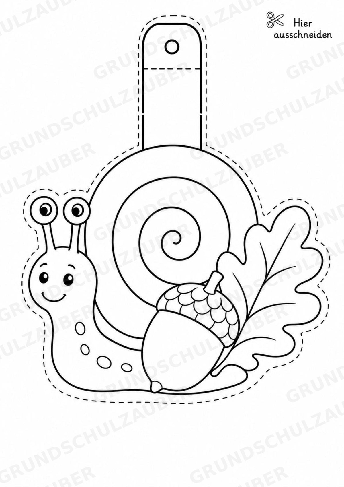 Schnecke – Fensterdeko – Basteln – Ausmalbild – Ausschneiden – 15 Vorlagen – Materialseite 16