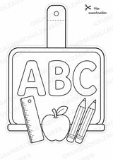 Schulstart und Einschulung – Fensterdeko – Basteln – Ausmalbild – Ausschneiden – 15 Vorlagen – Materialseite 15