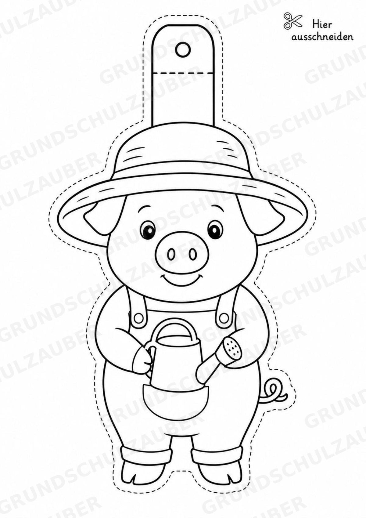 Schwein – Fensterdeko – Basteln – Ausmalbild – Ausschneiden – 15 Vorlagen – Materialseite 3
