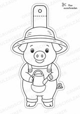 Schwein – Fensterdeko – Basteln – Ausmalbild – Ausschneiden – 15 Vorlagen – Materialseite 3
