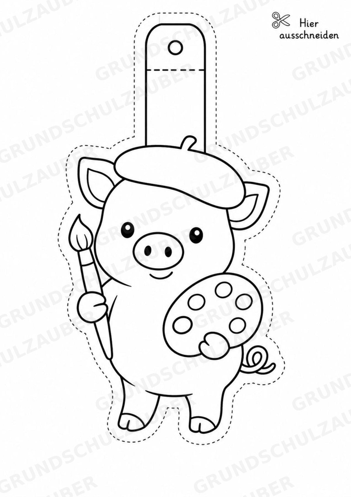 Schwein – Fensterdeko – Basteln – Ausmalbild – Ausschneiden – 15 Vorlagen – Materialseite 6