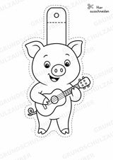 Schwein – Fensterdeko – Basteln – Ausmalbild – Ausschneiden – 15 Vorlagen – Materialseite 7