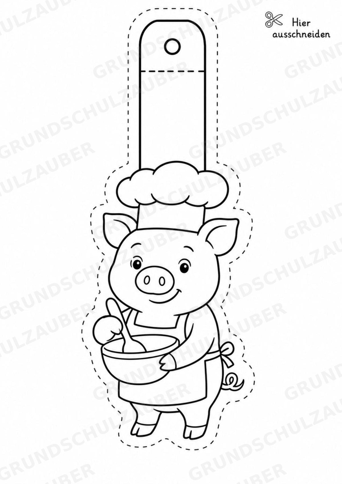 Schwein – Fensterdeko – Basteln – Ausmalbild – Ausschneiden – 15 Vorlagen – Materialseite 8