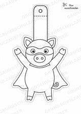 Schwein – Fensterdeko – Basteln – Ausmalbild – Ausschneiden – 15 Vorlagen – Materialseite 9