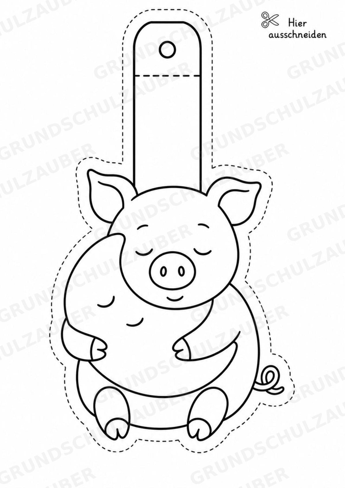 Schwein – Fensterdeko – Basteln – Ausmalbild – Ausschneiden – 15 Vorlagen – Materialseite 10
