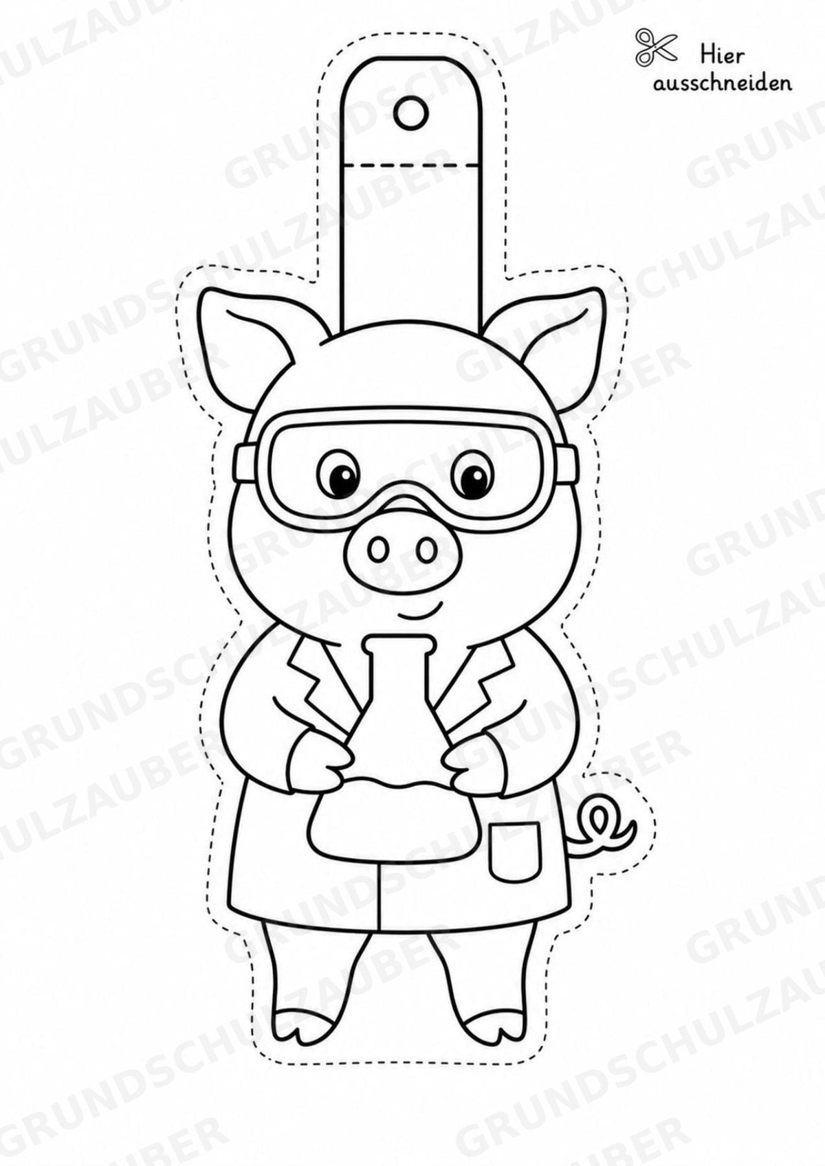 Schwein – Fensterdeko – Basteln – Ausmalbild – Ausschneiden – 15 Vorlagen – Materialseite 13