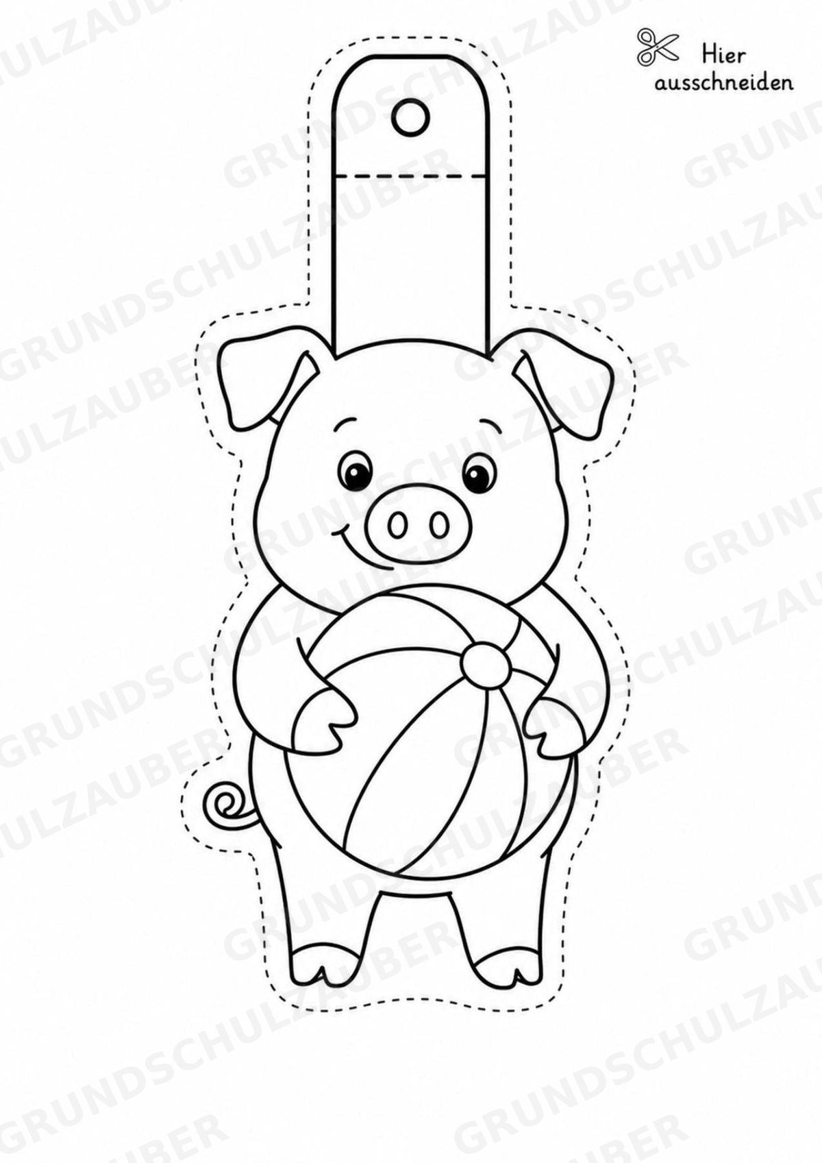 Schwein – Fensterdeko – Basteln – Ausmalbild – Ausschneiden – 15 Vorlagen – Materialseite 14