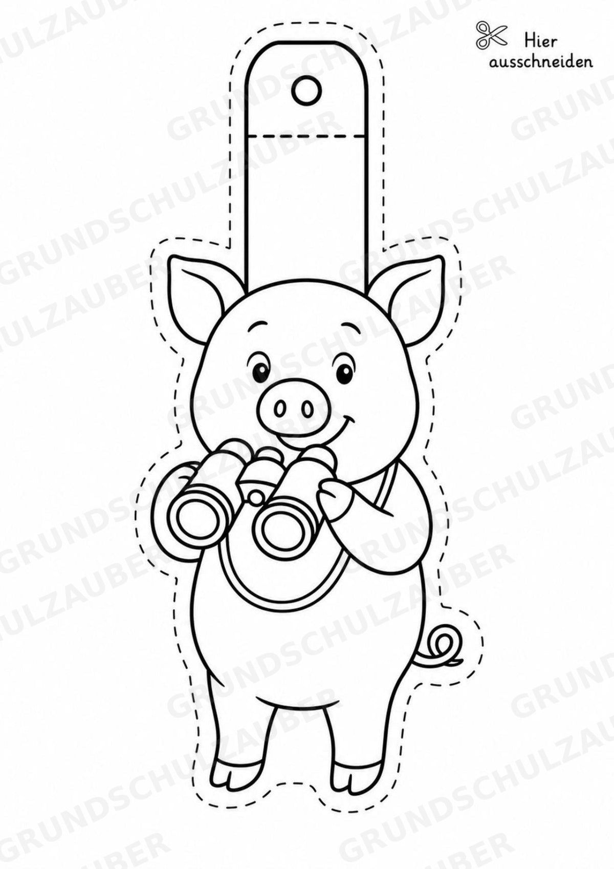 Schwein – Fensterdeko – Basteln – Ausmalbild – Ausschneiden – 15 Vorlagen – Materialseite 15