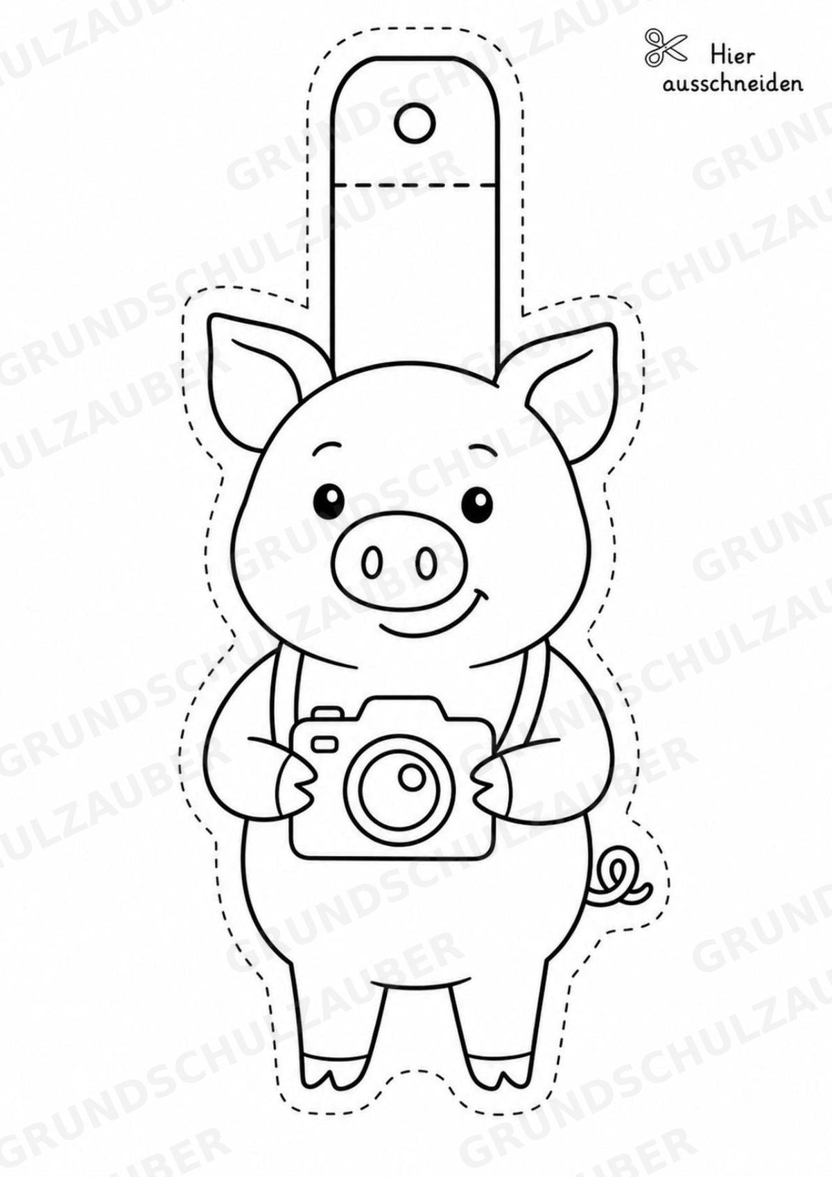 Schwein – Fensterdeko – Basteln – Ausmalbild – Ausschneiden – 15 Vorlagen – Materialseite 16