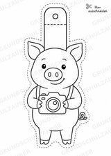 Schwein – Fensterdeko – Basteln – Ausmalbild – Ausschneiden – 15 Vorlagen – Materialseite 16
