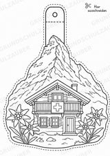 Schweiz – Fensterdeko – Basteln – Ausmalbild – Ausschneiden – 15 Vorlagen – Materialseite 2