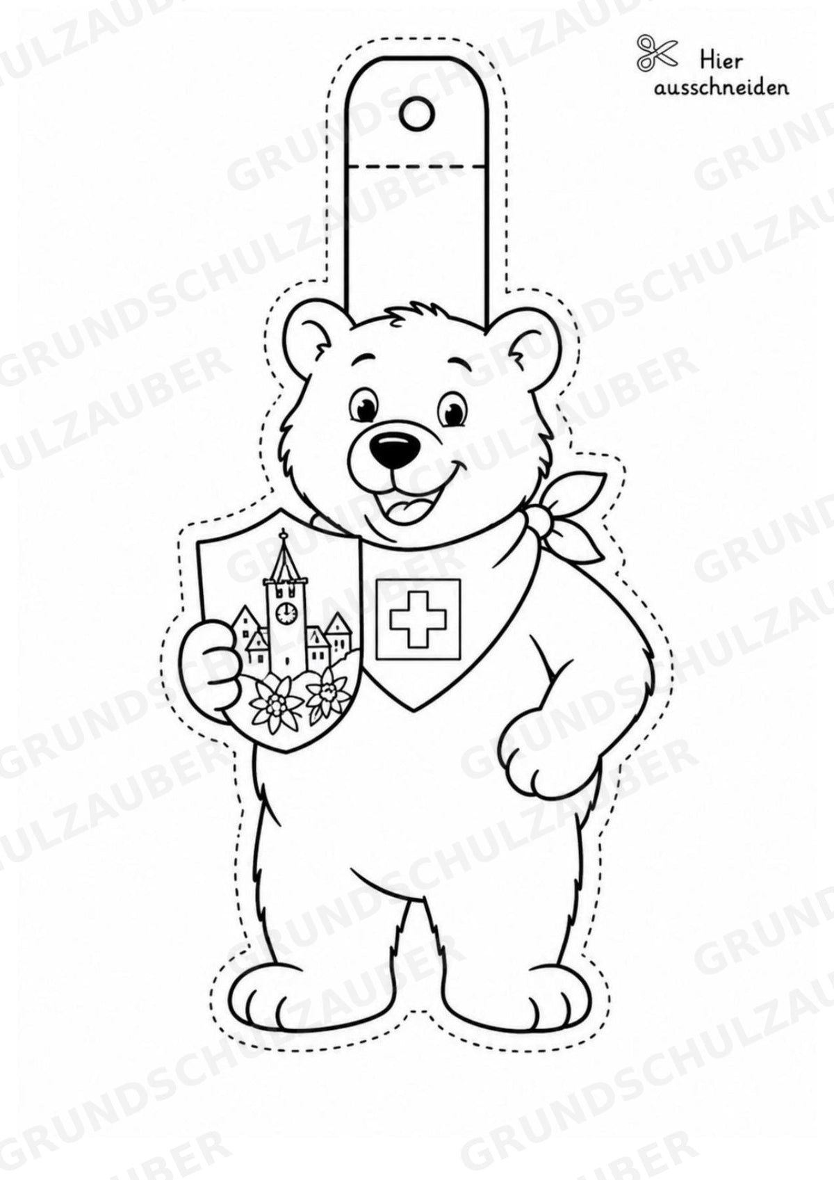 Schweiz – Fensterdeko – Basteln – Ausmalbild – Ausschneiden – 15 Vorlagen – Materialseite 4