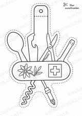 Schweiz – Fensterdeko – Basteln – Ausmalbild – Ausschneiden – 15 Vorlagen – Materialseite 9