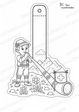 Schweiz – Fensterdeko – Basteln – Ausmalbild – Ausschneiden – 15 Vorlagen – Materialseite 15