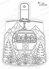 Schweiz – Fensterdeko – Basteln – Ausmalbild – Ausschneiden – 15 Vorlagen – Materialseite 16