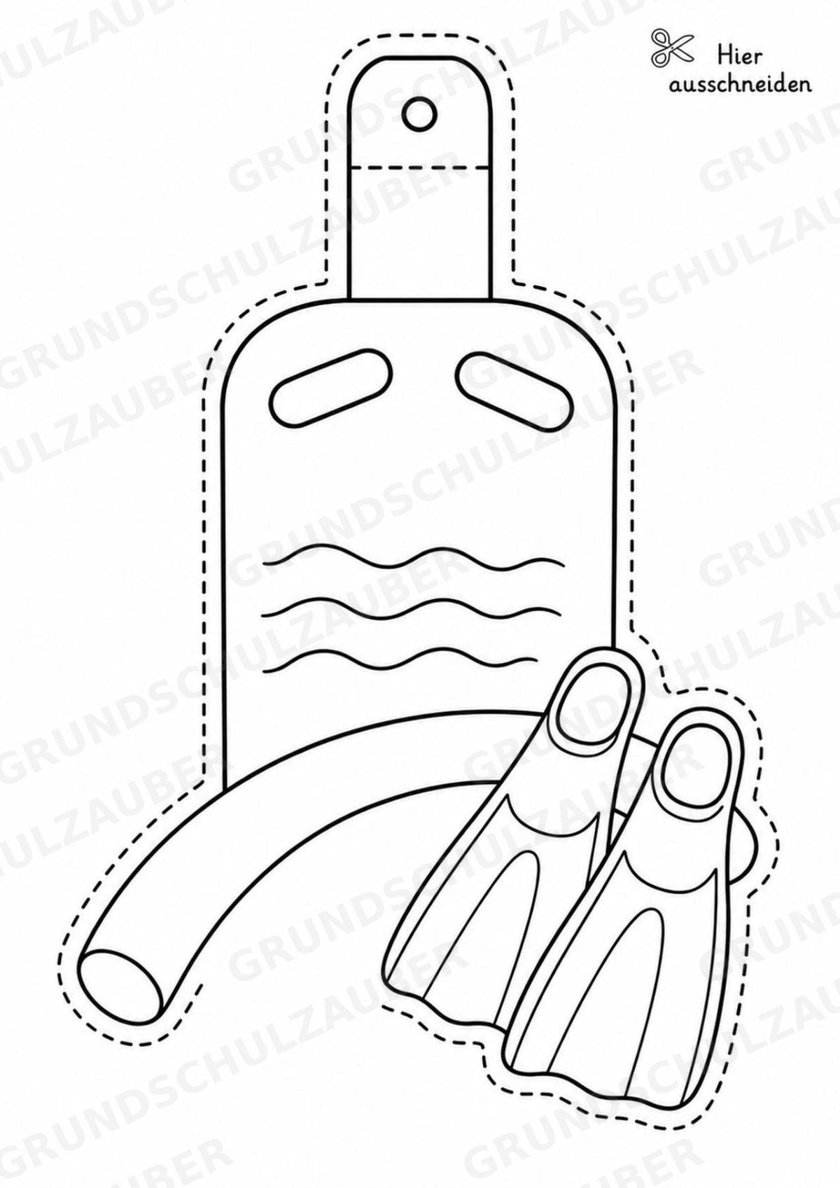 Schwimmen – Fensterdeko – Basteln – Ausmalbild – Ausschneiden – 15 Vorlagen – Materialseite 4