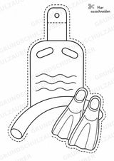 Schwimmen – Fensterdeko – Basteln – Ausmalbild – Ausschneiden – 15 Vorlagen – Materialseite 4