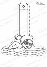 Schwimmen – Fensterdeko – Basteln – Ausmalbild – Ausschneiden – 15 Vorlagen – Materialseite 7